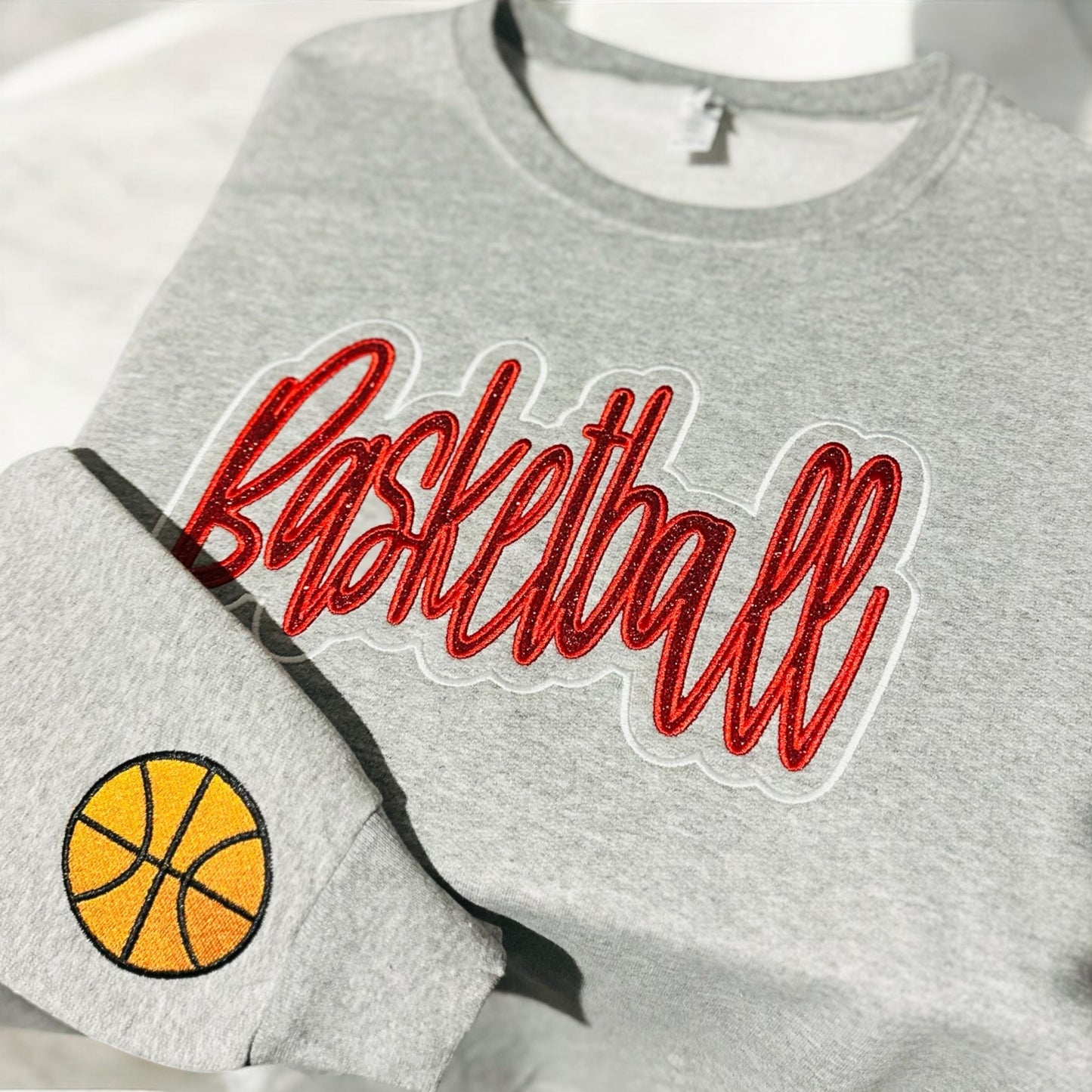 Basketball | Glitter Appliqué Embroidery